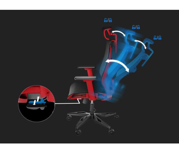 Genesis Fotel ergonomiczny ASTAT 700 czerwony - 1077865 - zdjęcie 9